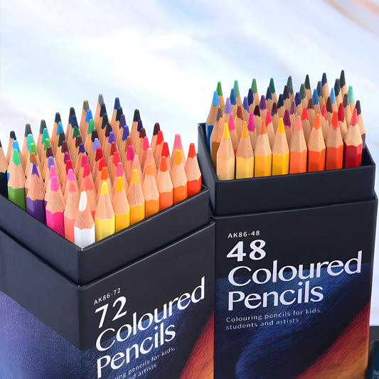 Conjunto de Lápis de Cor Opaque com 12/24/36/48/72 Cores - Lápis de Madeira Hexagonal para Artistas, Desenhistas e Estudantes