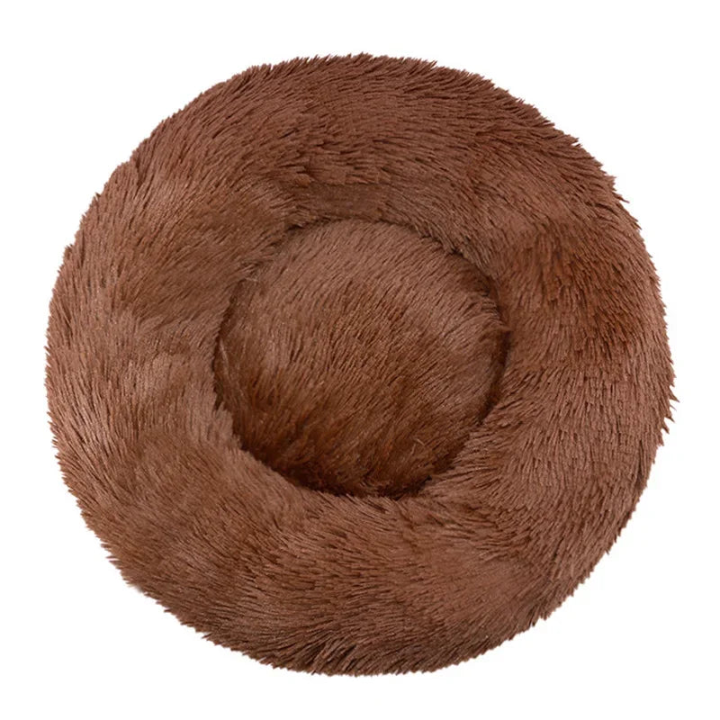 Cama Redonda para Pet 40-90cm – Cama Super Macia para Cães Grandes e Gatos, Casa para Cães de Médio Porte, Cama Aquecida de Pelúcia Longa para Inverno