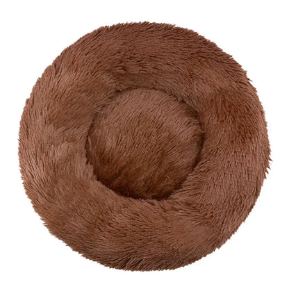 Cama Redonda para Pet 40-90cm – Cama Super Macia para Cães Grandes e Gatos, Casa para Cães de Médio Porte, Cama Aquecida de Pelúcia Longa para Inverno
