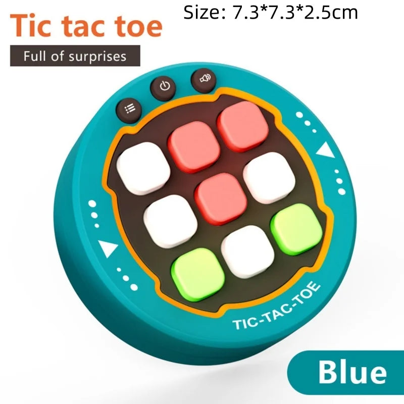 Jogo Eletrônico Multifuncional Tic-Tac-Toe - Jogo de Tabuleiro, Quebra-Cabeça Montessori, Jogo de Xadrez Portátil para Adultos e Crianças