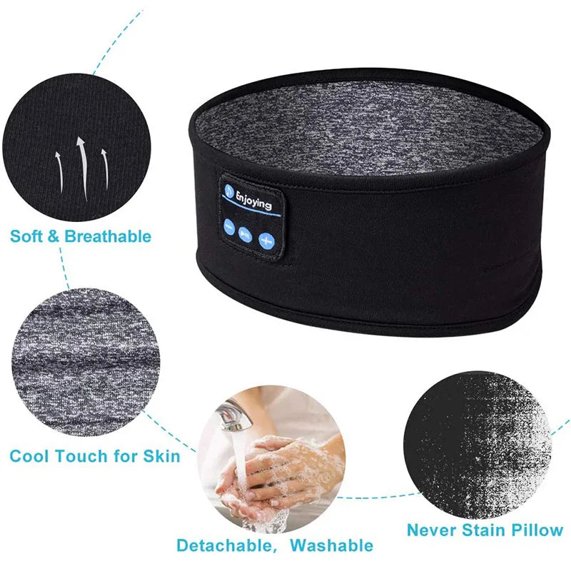 Fone Bluetooth Esportivo com Faixa para Cabeça - Máscara de Olhos com Fones de Ouvido Bluetooth Sem Fio