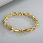 Linda pulseira de Cadeia 4MM de Ouro 18K e Prata Esterlina 925 para Homens e Mulheres, Charmosa, para Casamento e Festa - 20cm / 8 polegadas