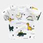 Camiseta Infantil para Meninos e Meninas - Roupas de Verão com Estampa de Desenho Animado, Manga Curta, 100% Algodão