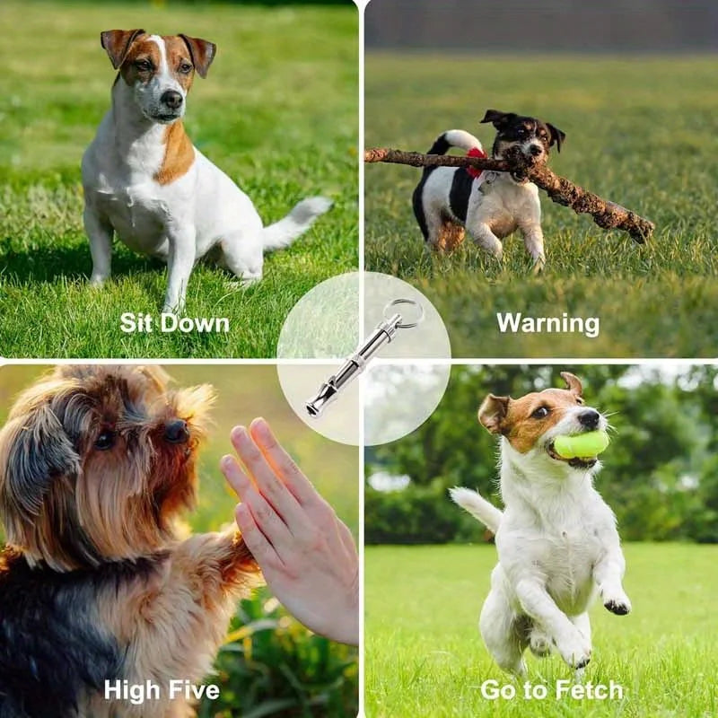 Peças de Apito para Cães para Parar de Latir, Apito com Som Ajustável, Apito Profissional com Chaveiro para Chamar o Pet (Cachorro, Gato, Filhote).