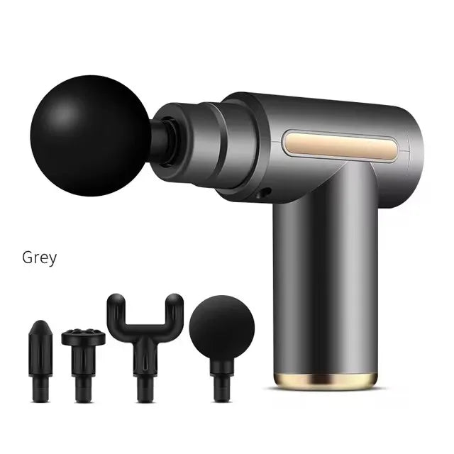Massageador Elétrico de Vibração Fascia Gun - Relaxamento Muscular Profissional para Pescoço e Corpo
