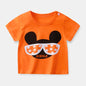 Camiseta Infantil para Meninos e Meninas - Roupas de Verão com Estampa de Desenho Animado, Manga Curta, 100% Algodão