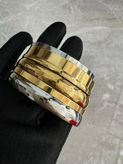 Waterproof Stainless Steel Oval Smooth Bracelet Bangle Women Minimalist 18k Gold Color Charm Jewelry Gifts Wholesale