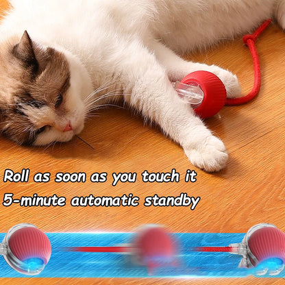 Brinquedo Interativo para Gato - Bola Automática com Cauda Falsa, Recarregável, Inteligente e Elétrica