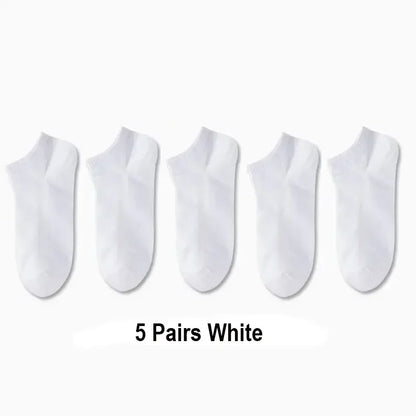 Pares de Meias Casuais Unissex, Cor Lisa, Meias Curtas Respirável, Confortáveis, Antiodor e Absorventes de Suor para Homens e Mulheres