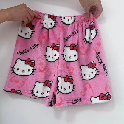 Calças de Pijama Hello Kitty Spider-Man - Algodão, Soltas, Femininas e Masculinas
