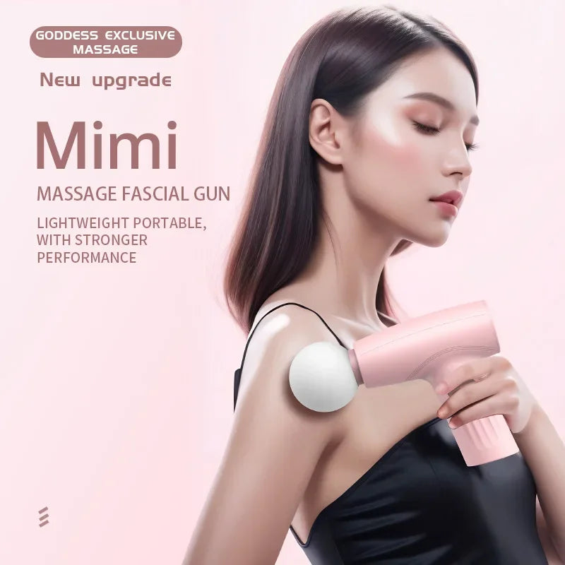 Mini Massageador Muscular Pink - Pistola de Massagem Portátil para Terapia de Tecidos Profundos