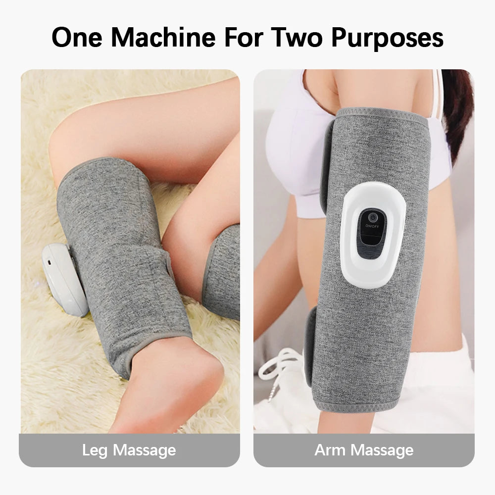 Massageador Elétrico 360° de Pressão de Ar para Panturrilhas, Massagem Sem Fio para Pernas, 3 Modos de Compressão com Bolsa de Ar, Relaxamento dos Músculos das Pernas e Pés, Circulação Sanguínea.