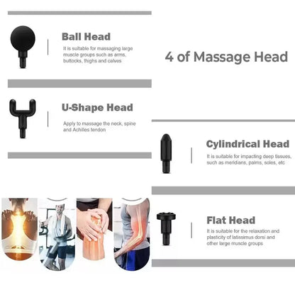 Massageador Elétrico de Vibração Fascia Gun - Relaxamento Muscular Profissional para Pescoço e Corpo