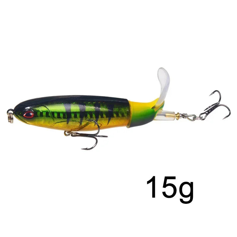 Isca Artificial Whopper Popper 10cm/14cm com Cauda Rotativa Soft - 1 Peça