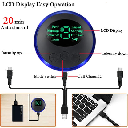 Estimulador Muscular Inteligente USB Recarregável EMS Elétrico Adesivo Abdominal Treinamento Braço Pescoço Massageador Corporal Fitness Emagrecedor