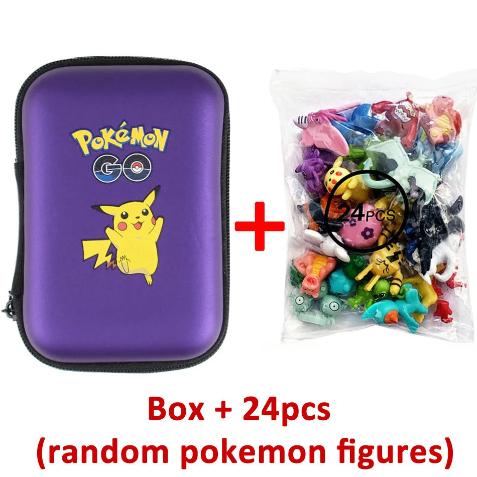 Conjunto de 24 Figuras de Ação Pokémon - 2-3 cm (Não Repetitivas) - Modelos de Brinquedos Miniaturas Anime Pikachu - Presentes de Aniversário para Crianças