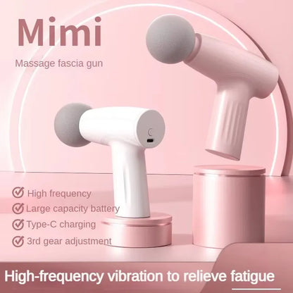 Mini Massageador Muscular Pink - Pistola de Massagem Portátil para Terapia de Tecidos Profundos