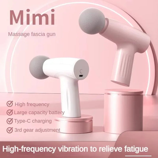 Mini Massageador Muscular Pink - Pistola de Massagem Portátil para Terapia de Tecidos Profundos