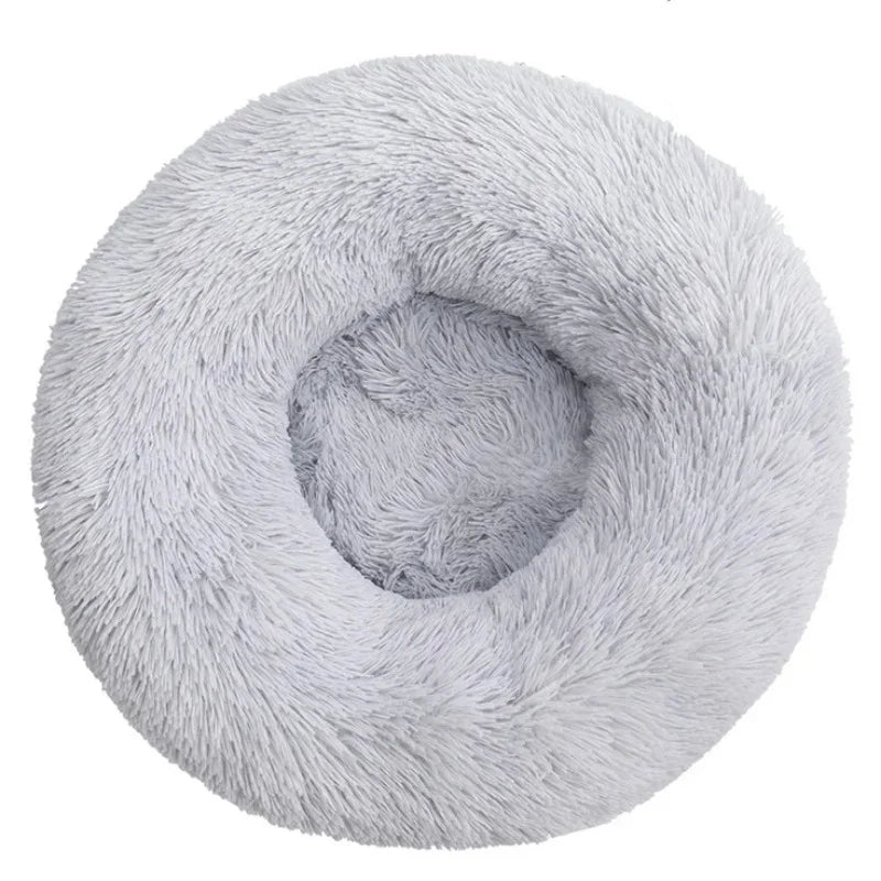Cama Redonda para Pet 40-90cm – Cama Super Macia para Cães Grandes e Gatos, Casa para Cães de Médio Porte, Cama Aquecida de Pelúcia Longa para Inverno