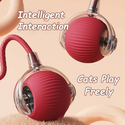 Brinquedo Interativo para Gato - Bola Automática com Cauda Falsa, Recarregável, Inteligente e Elétrica