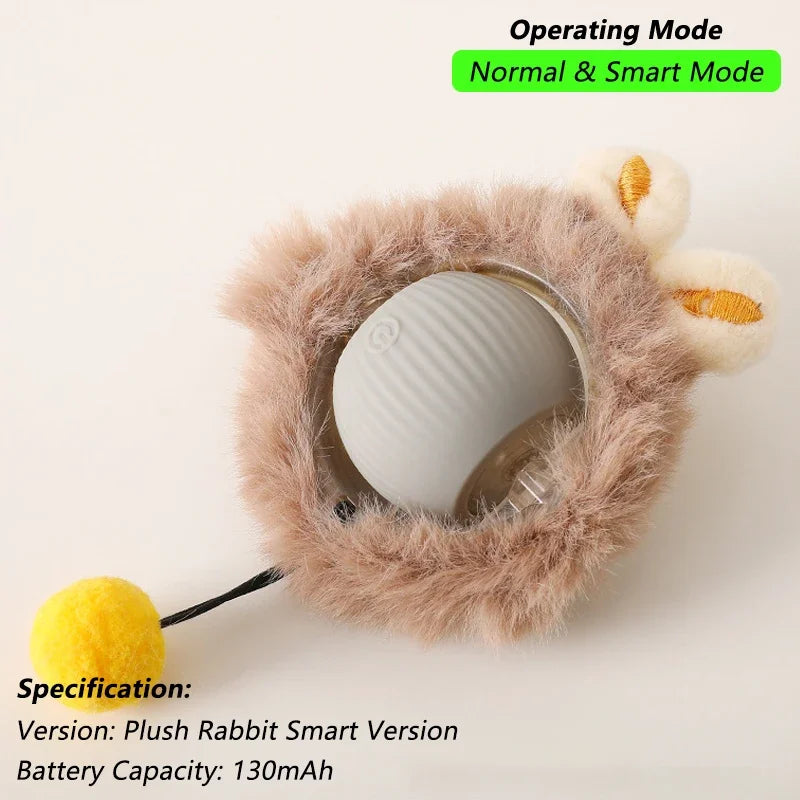 Brinquedo Interativo para Gatos - Bola Automática com Cauda, Recarga USB, Brinquedo Inteligente para Estímulo e Diversão do Pet