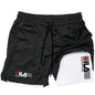Shorts esportivos masculinos dois em um respirável casual de secagem rápida shorts de camada dupla verão correndo calças esportivas M-3XL