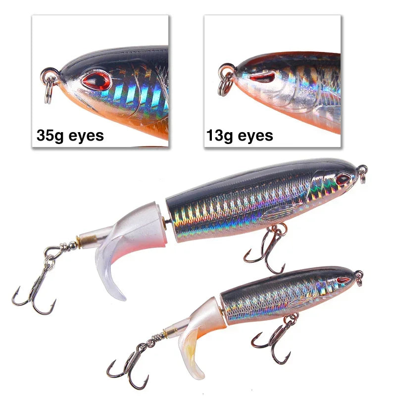 Isca Artificial Whopper Popper 10cm/14cm com Cauda Rotativa Soft - 1 Peça
