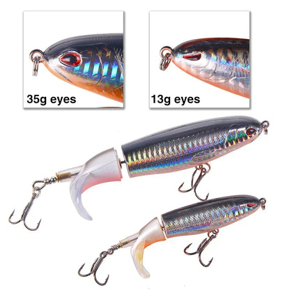 Isca Artificial Whopper Popper 10cm/14cm com Cauda Rotativa Soft - 1 Peça