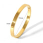 Waterproof Stainless Steel Oval Smooth Bracelet Bangle Women Minimalist 18k Gold Color Charm Jewelry Gifts Wholesale