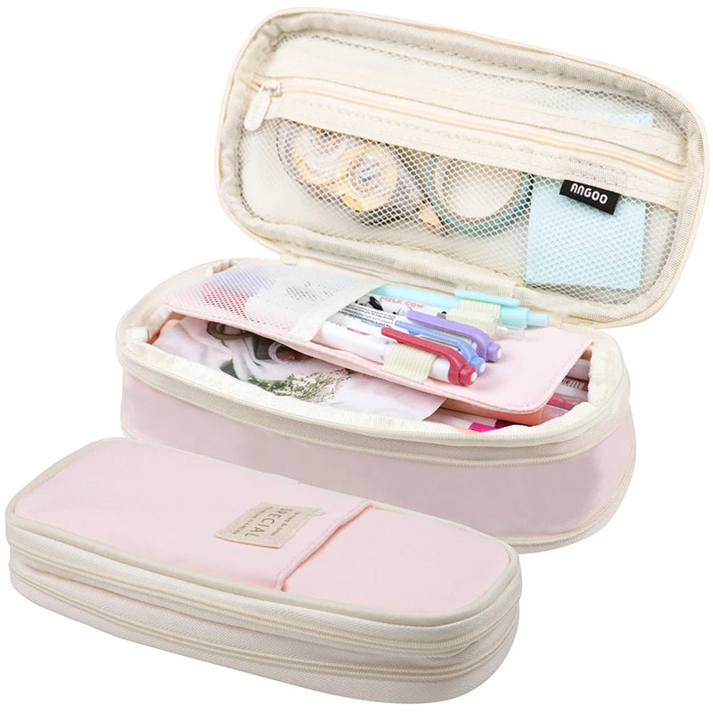 Estojo Kawaii para Lápis - Estojo de Grande Capacidade, Bolsa Organizadora para Meninas, Estudantes e Escritório