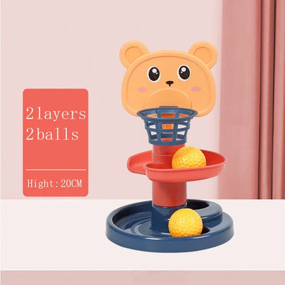 Brinquedo Montessori para Bebê - Torre de Bola Rolante, Jogo Educacional Montessori, Brinquedo de Empilhamento para Desenvolvimento do Bebê (1-3 anos)