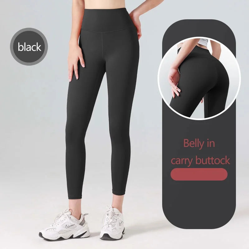 Calças de Yoga Plus Size Sem Costura Cintura Alta Leggings de Ginástica Esportivas Femininas Fitness Legging Controle de Barriga Para Corrida Calças Justas Sexy