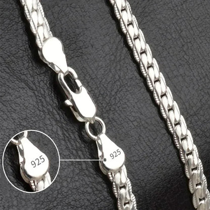 Colar de Corrente Lateral Completa 925 Prata Esterlina 5MM com Revestimento em Ouro 18K para Mulheres e Homens - Joias de Casamento e Noivado