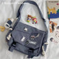 Bolsa de Ombro de Nylon para Mulheres, Grande Capacidade, Estilo Retrô, Tipo Carteiro, Bolsa Transversal