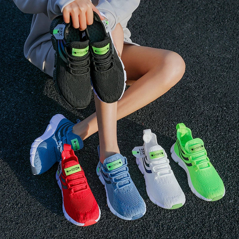 Tênis Feminino Casuais Esportivos | Respirável, Leve e Antiderrapante | Para Caminhada e Corrida | Sola Vulcanizada