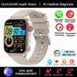 Novo Smartwatch para Homens com Diagnóstico Médico AI - Monitoramento de Lipídios no Sangue, Ácido Úrico, Glicose no Sangue, ECG+PPG, Chamadas Bluetooth, e Funções de Saúde