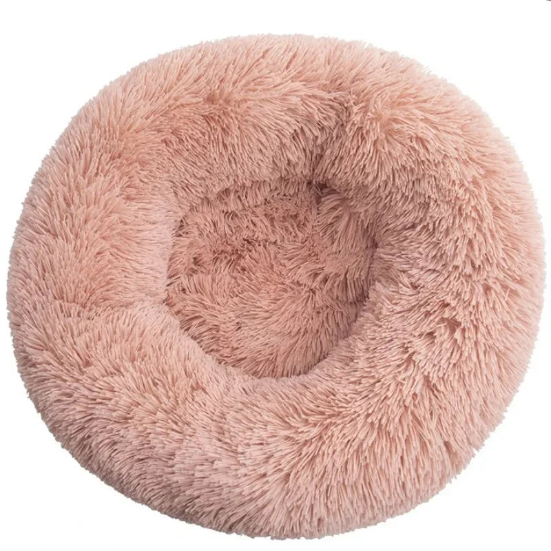 Cama Redonda para Pet 40-90cm – Cama Super Macia para Cães Grandes e Gatos, Casa para Cães de Médio Porte, Cama Aquecida de Pelúcia Longa para Inverno