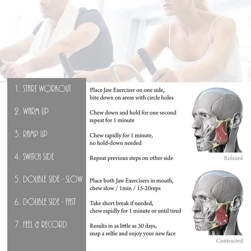 Exercitador de Linha de Mandíbula de Silicone | Bola de Mastigação para Tonificação Facial | Treinador de Músculos do Rosto e Pescoço | Exercício para Queixo e Bochecha