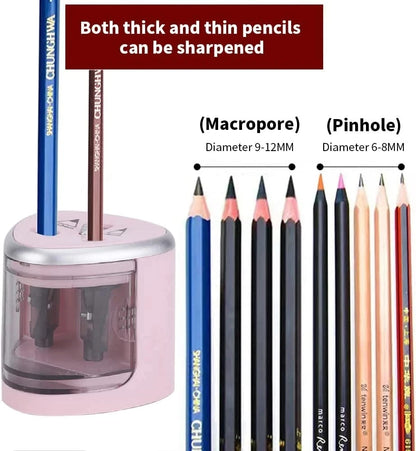 Tenwin New Two-hole Electric Automatic Pencil Sharpener Switch Pencil Sharpener Home Office School Supplies Stationery Art