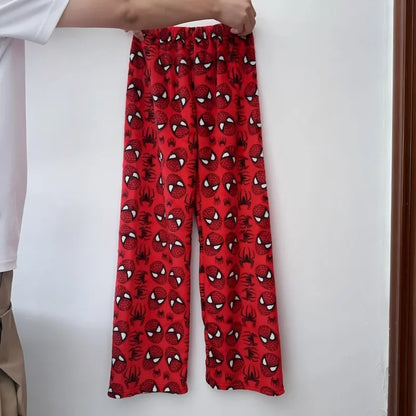 Calças de Pijama Hello Kitty Spider-Man - Algodão, Soltas, Femininas e Masculinas