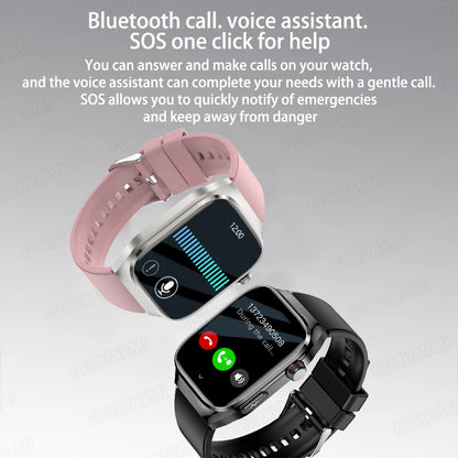 Novo Smartwatch para Homens com Monitoramento de Ácido Úrico, Gordura no Sangue, Glicose no Sangue, ECG+PPG, Pressão Arterial, Chamadas Bluetooth e Funções Esportivas - Compatível com Xiaomi