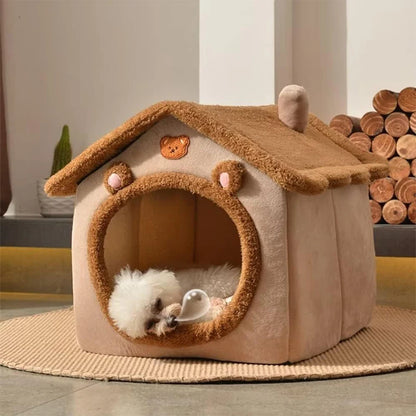 Casa de Pet Dobrável, Removível e Lavável, Casa para Gato e Caverna para Filhote, Sofá para Cães, Cama para Pet, Ideal para Cães Extra Pequenos e Gatos Pequenos e Médios