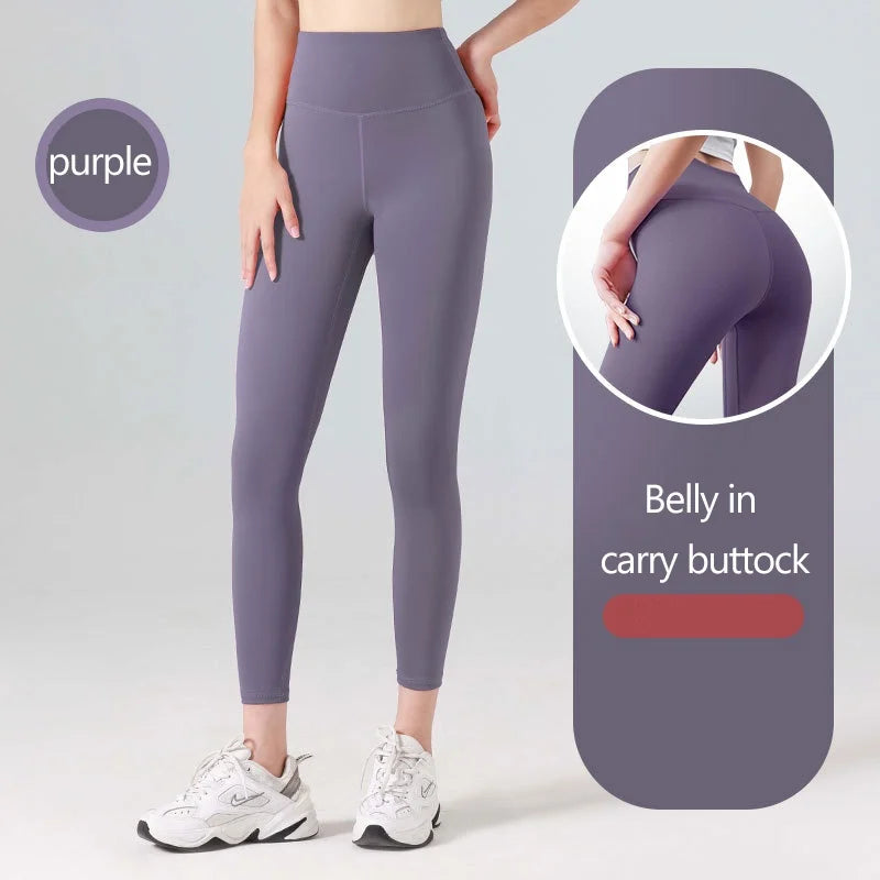 Calças de Yoga Plus Size Sem Costura Cintura Alta Leggings de Ginástica Esportivas Femininas Fitness Legging Controle de Barriga Para Corrida Calças Justas Sexy