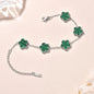 Pulseiras Femininas Lucky Clover, Flores Dupla Face, Joias de Presente, Pulseira de Aço Inoxidável, Pulseiras Banho de Ouro para Homens