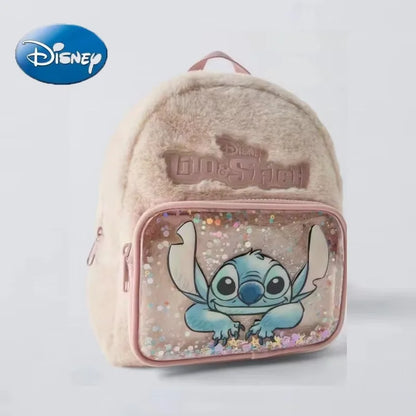 Mochila Escolar Disney Hello Kitty, Mochila de Cartum Versátil para Crianças, Mochila Infantil Charmosa para Jardim de Infância, Presente para Crianças, Mochila Kuromi e Stitch