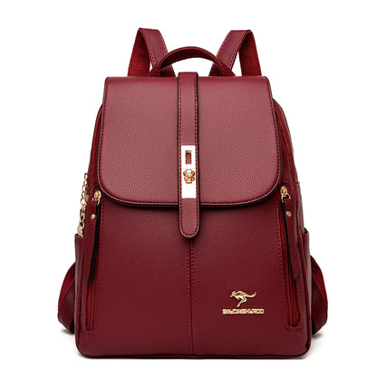 Mochila de Couro Luxuosa para Mulheres - Mochila Casual, Vintage e Elegante para Meninas e Adolescentes