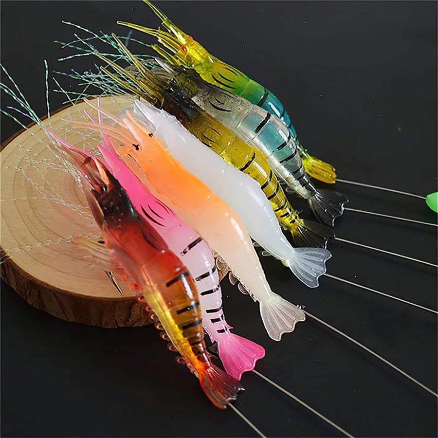Conjunto de Iscas Artificiais para Pesca 3 Peças/7 Peças – Isca de Camarão e Acessórios para Pesca