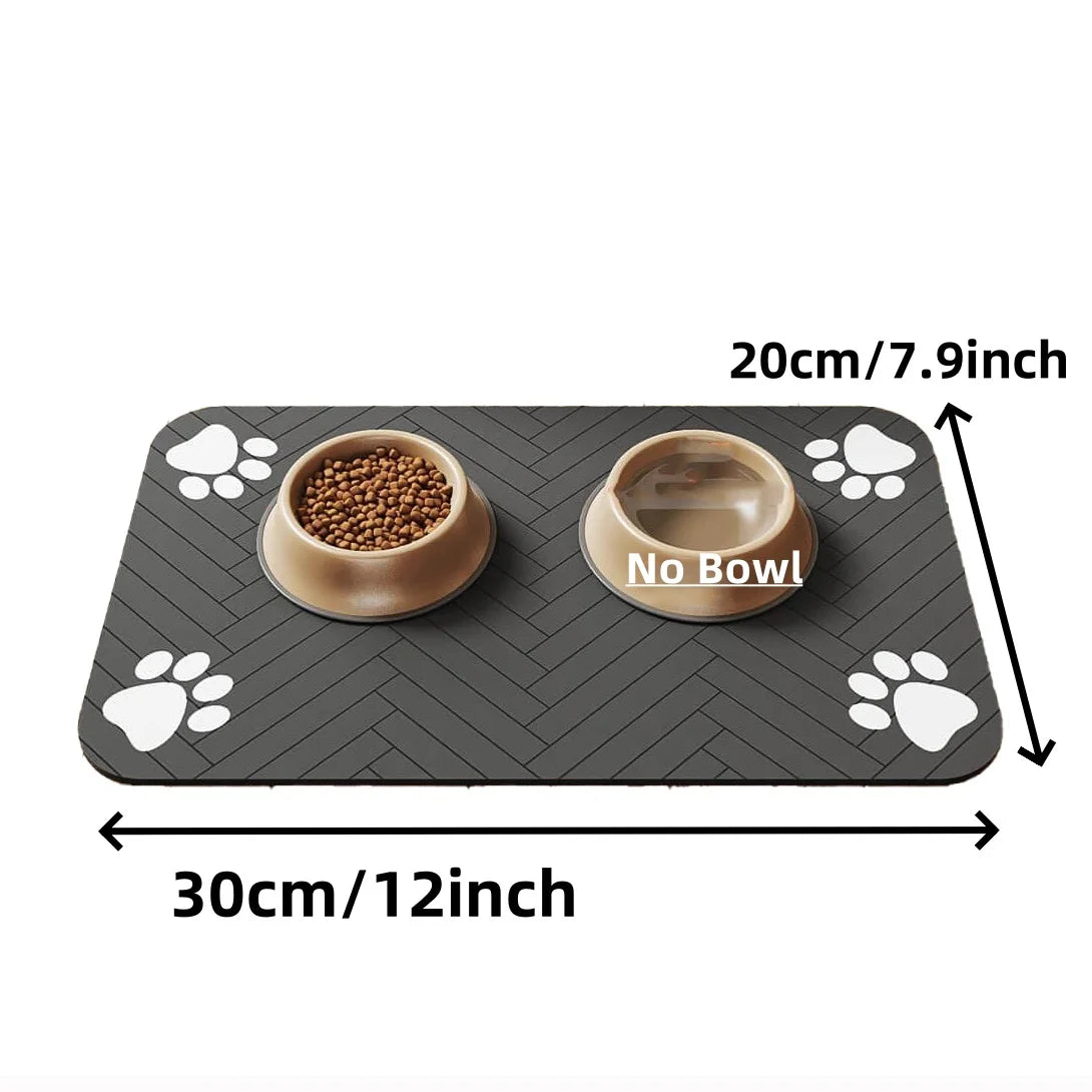 Tapete de Alimentação para Pet - Tapete Absorvente para Tigelas de Comida e Água, com Fundo de Borracha Impermeável, Tapete de Secagem Rápida para Cães e Gatos