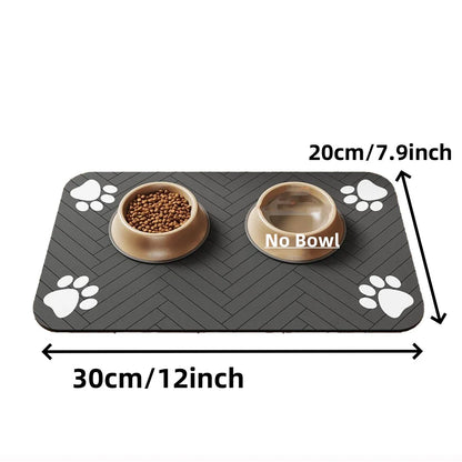 Tapete de Alimentação para Pet - Tapete Absorvente para Tigelas de Comida e Água, com Fundo de Borracha Impermeável, Tapete de Secagem Rápida para Cães e Gatos