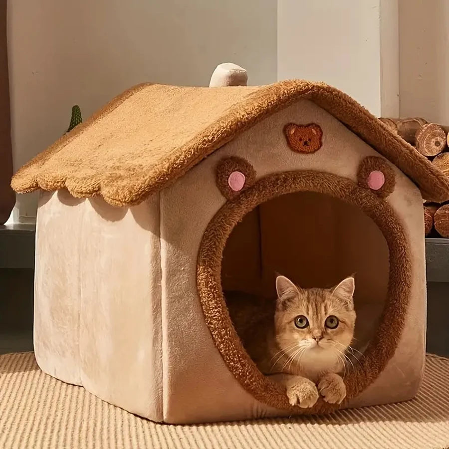 Casa de Pet Dobrável, Removível e Lavável, Casa para Gato e Caverna para Filhote, Sofá para Cães, Cama para Pet, Ideal para Cães Extra Pequenos e Gatos Pequenos e Médios